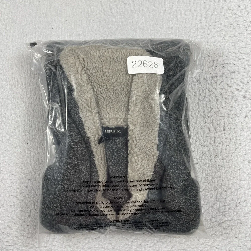 Banana Republic Sweater Mens Large Gray‎ Wool Blend Shawl Collar Toggle Button